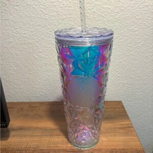 Starbucks Christmas Holidays Clear Diamond Prism Crystal Venti 24oz Tumbler